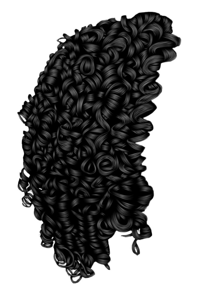 a woman's head with curly hair
