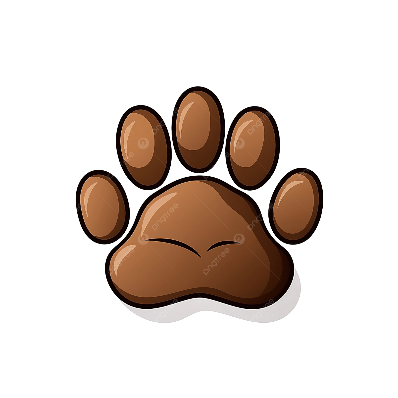 an animal paw with a sad face
