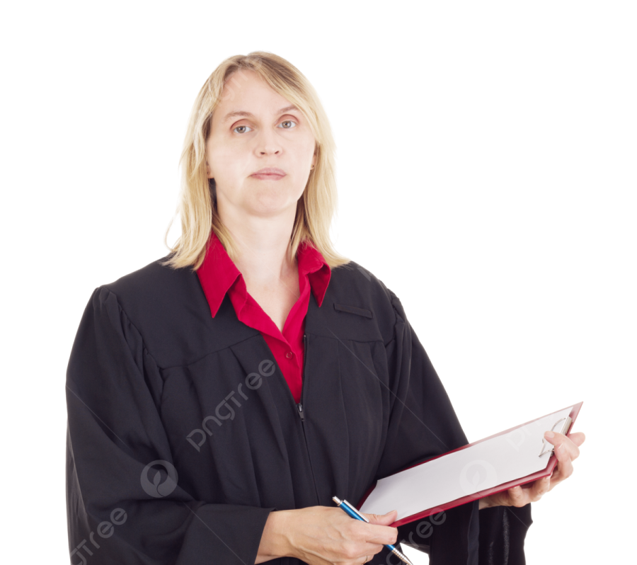 a woman in a graduation gown holding a clipboard