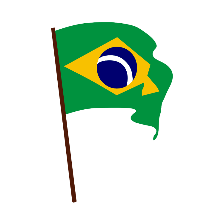 a brazil flag on a white background