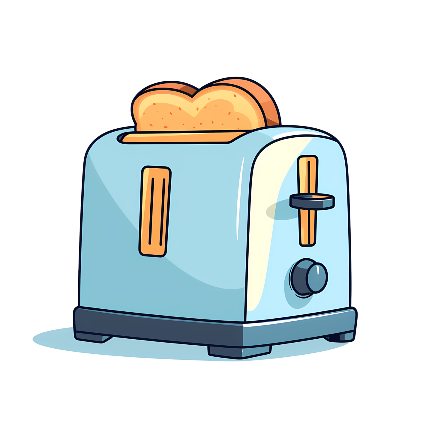 a toaster with two slices of bread on it
