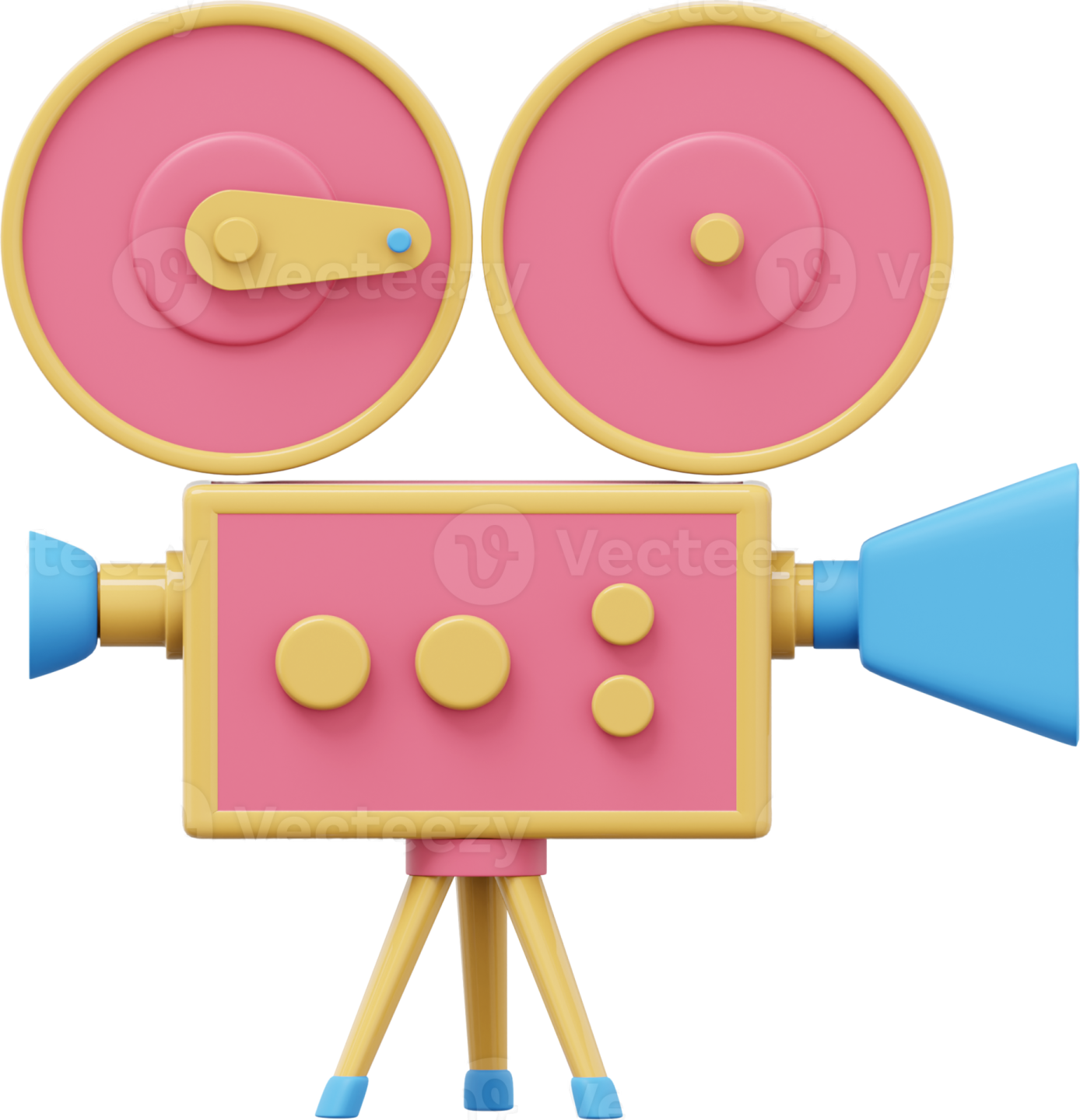 an image of a pink and blue camera