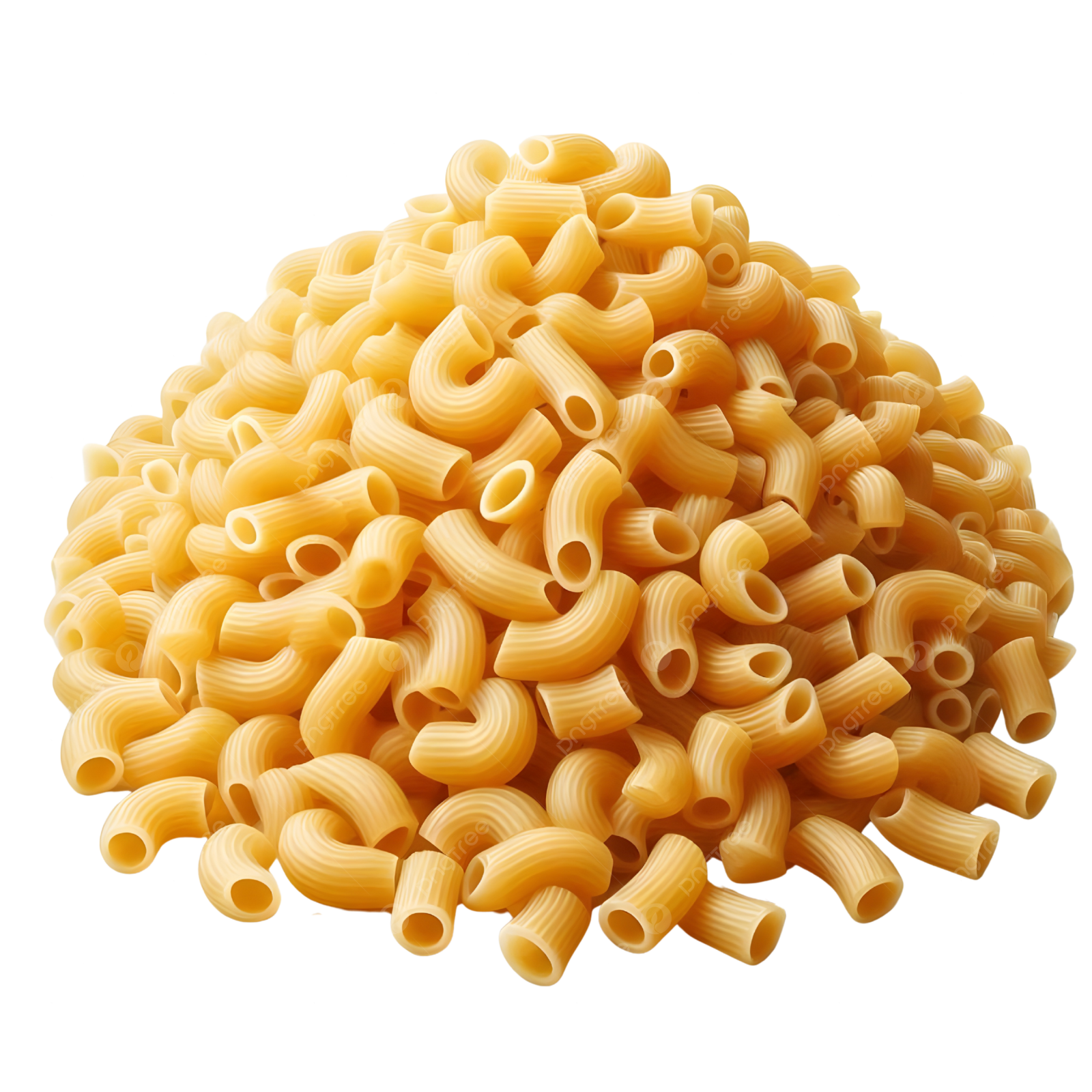 a pile of pasta on a white background