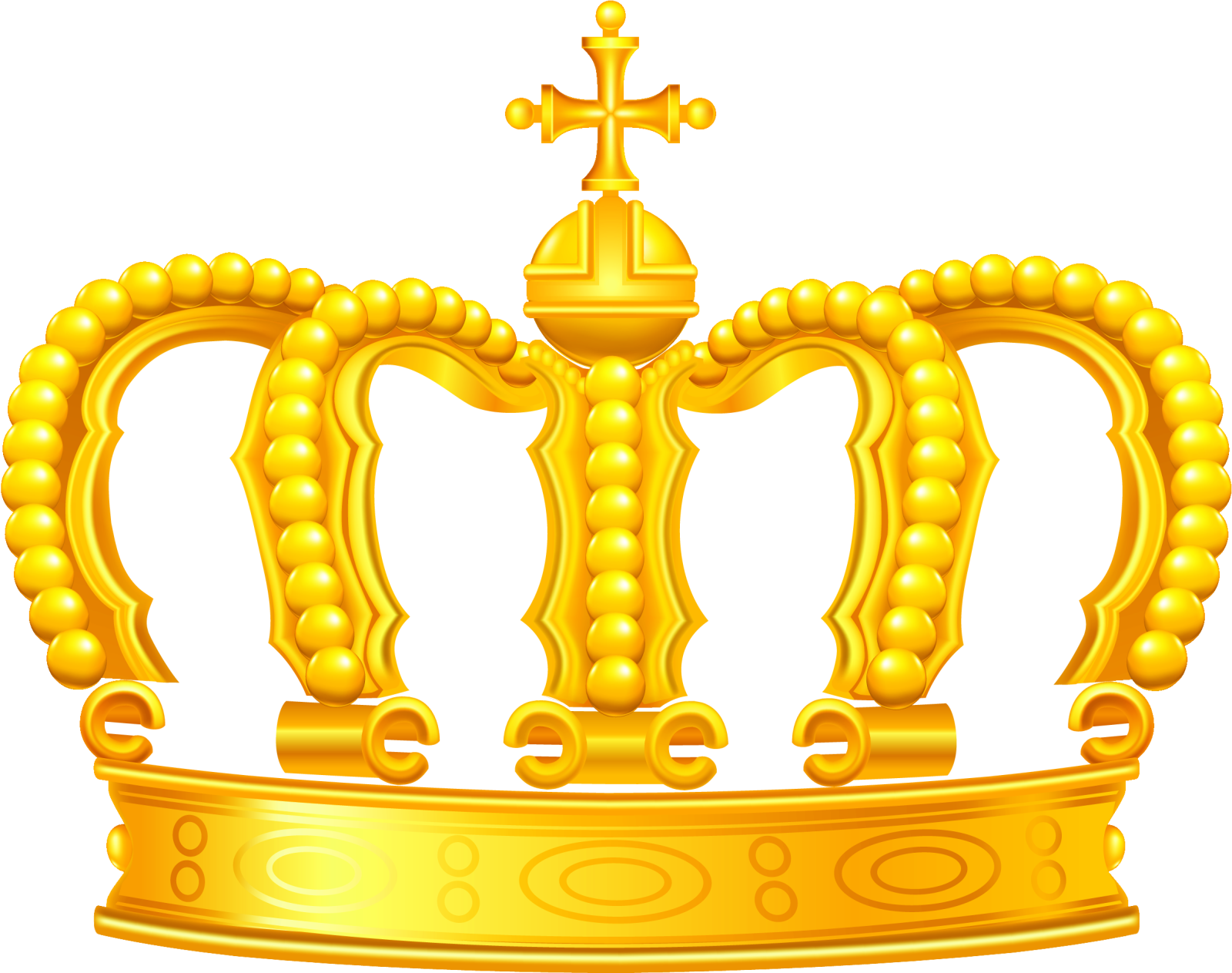 a golden crown with a cross on top