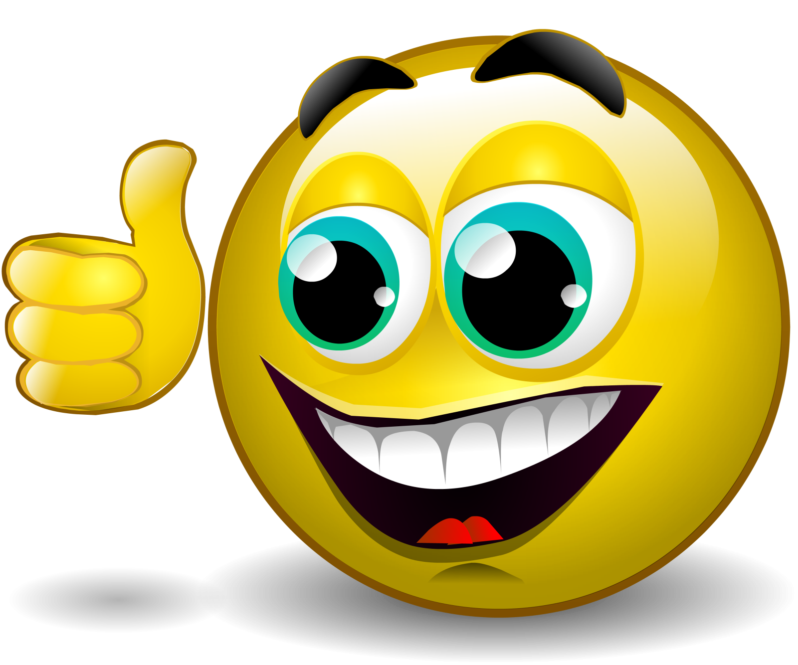 a smiley face with a thumbs up