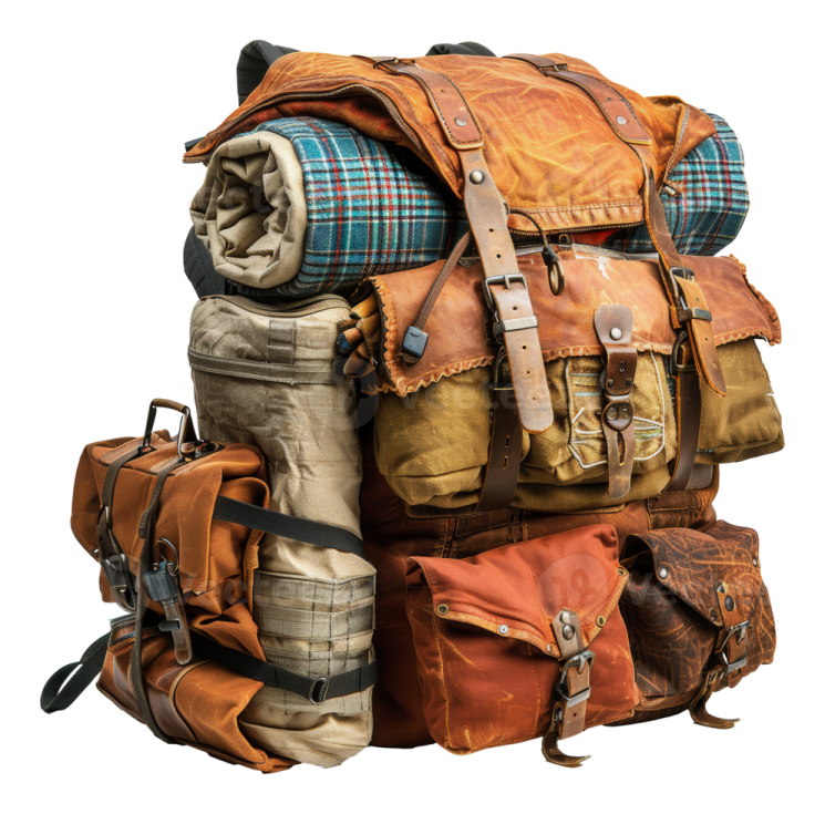 the backpack is brown