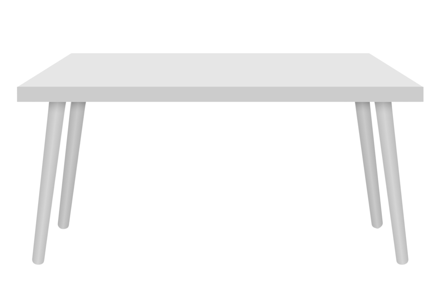 a white table with two legs
