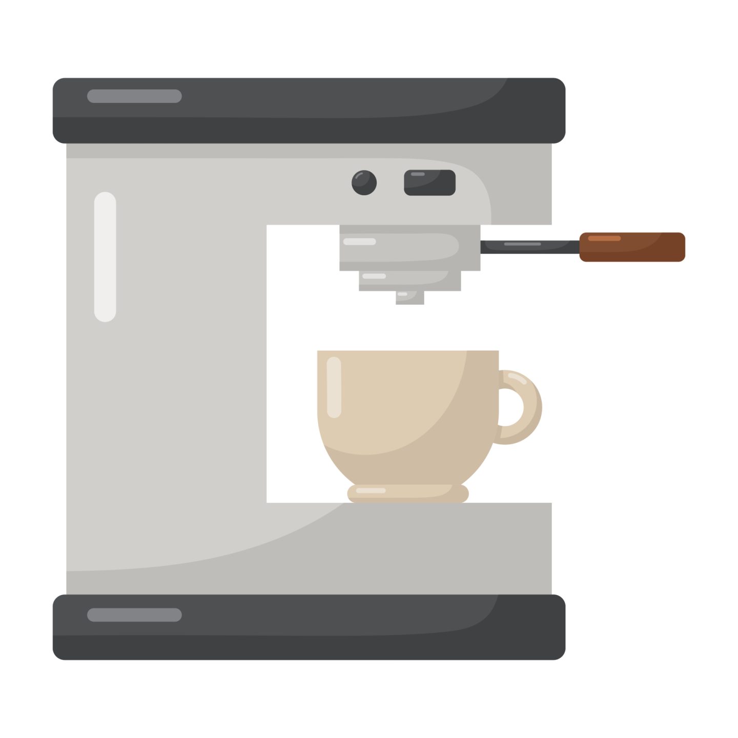 a coffee machine with a cup on it