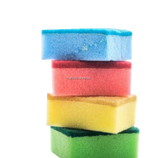 a stack of multi colored sponges
