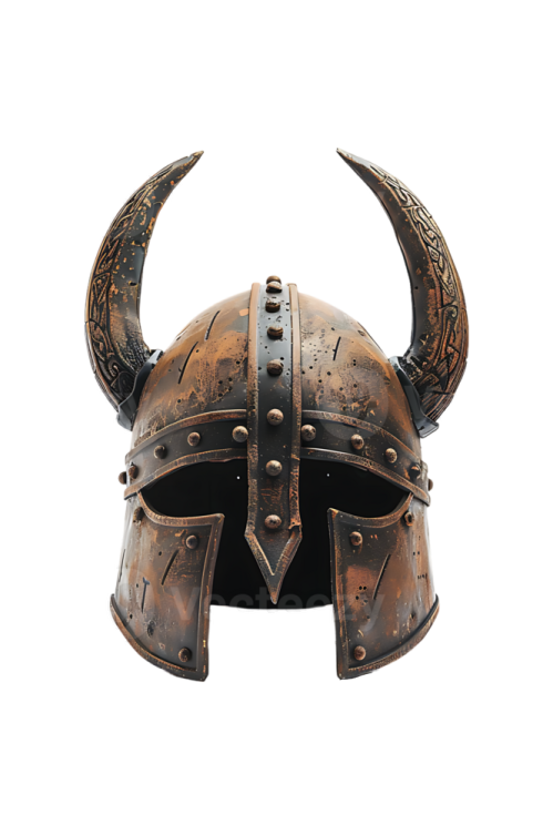 viking helmet isolated on white background stock photo