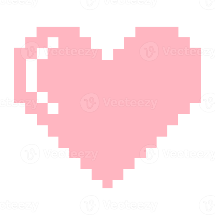 a pixel heart in pink