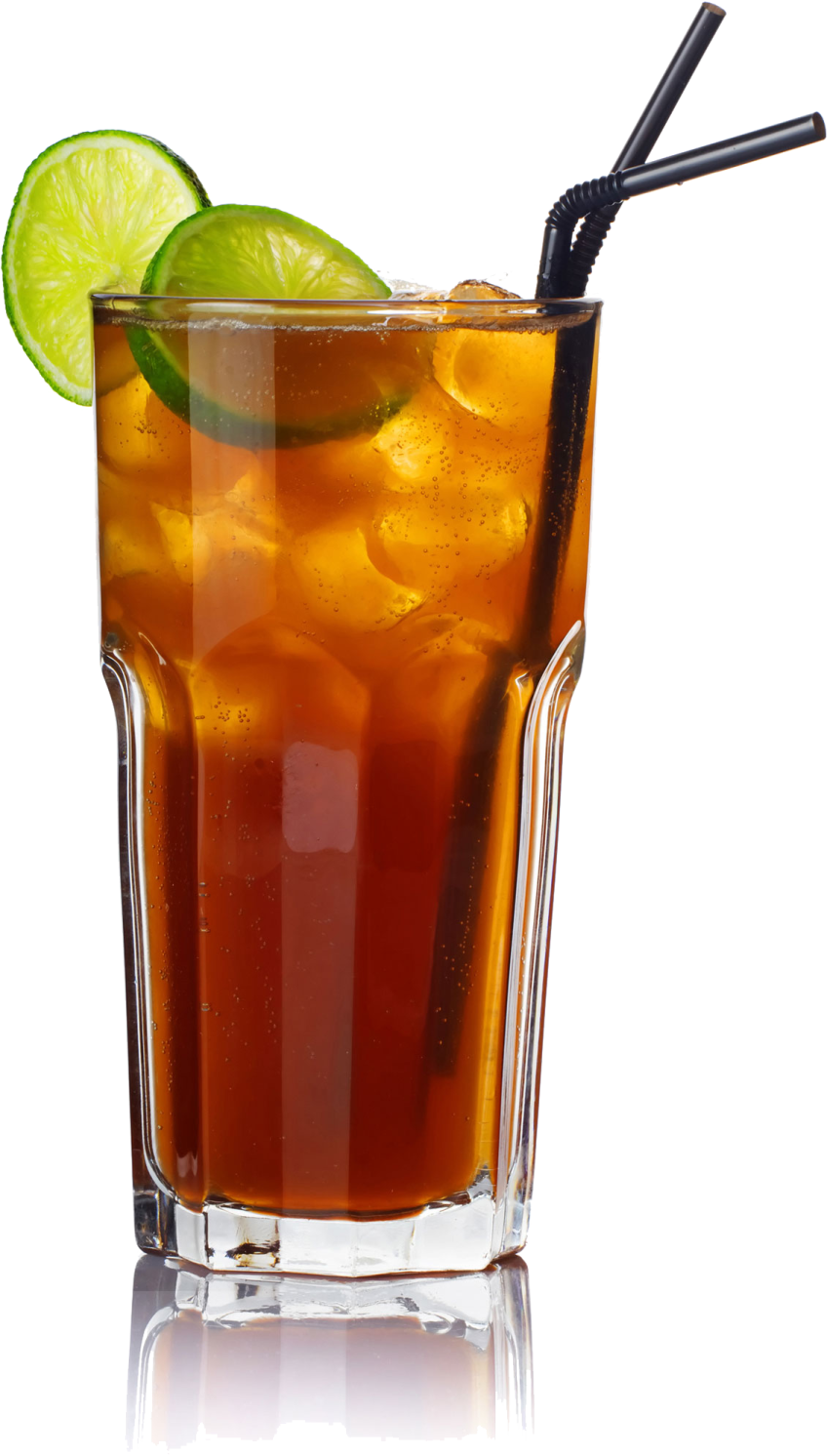 a glass with a drink and a straw