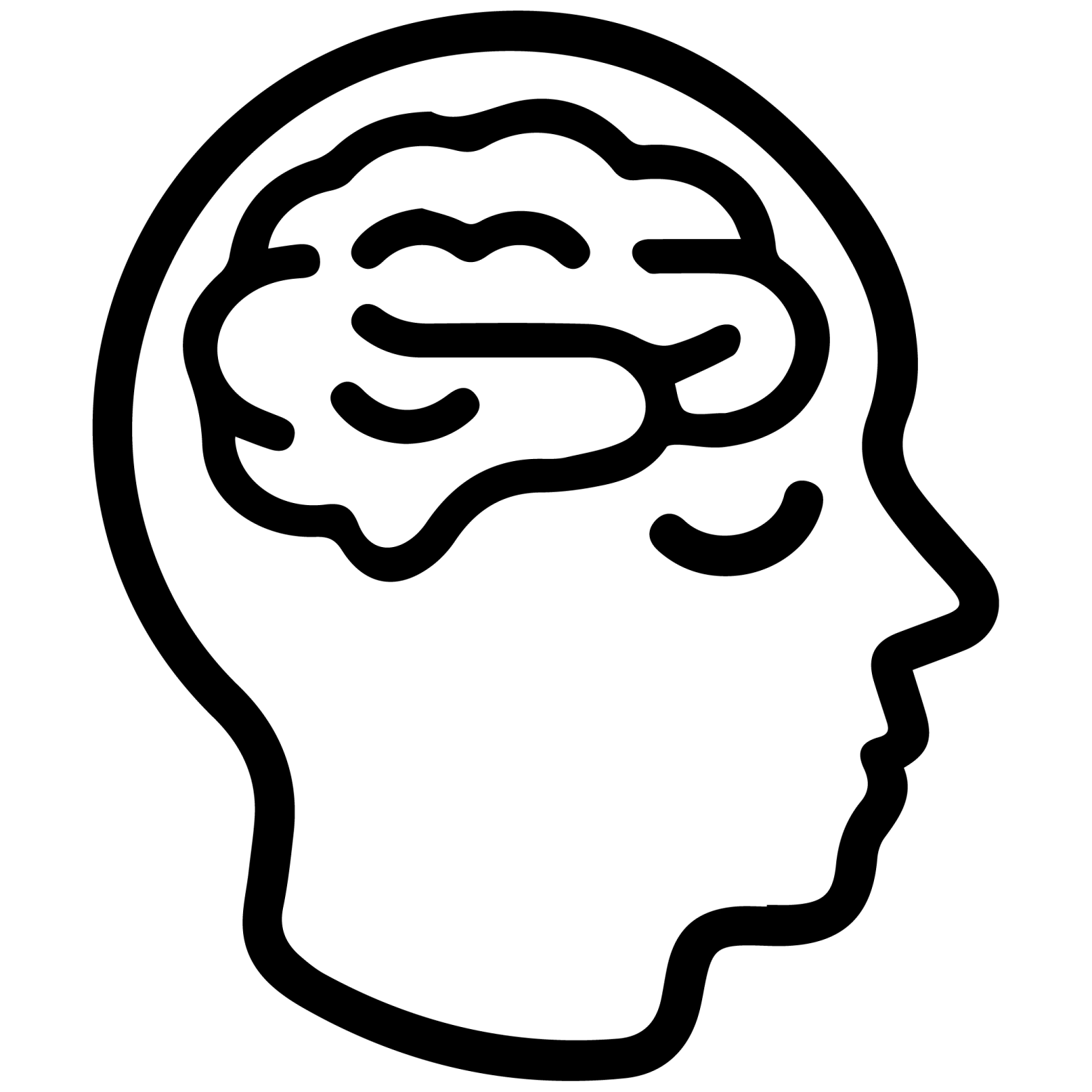 a black and white silhouette of a human head