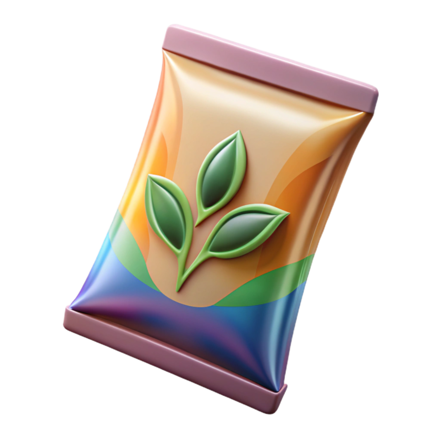 a bag with a green leaf on it
