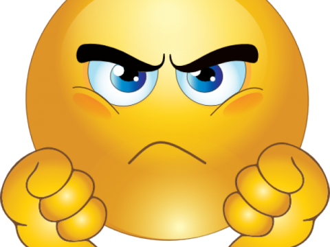 a yellow smiley face with blue eyes