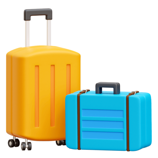 two pieces of luggage on wheels
