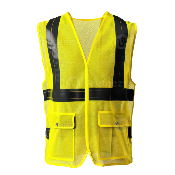 a yellow safety vest on a white background
