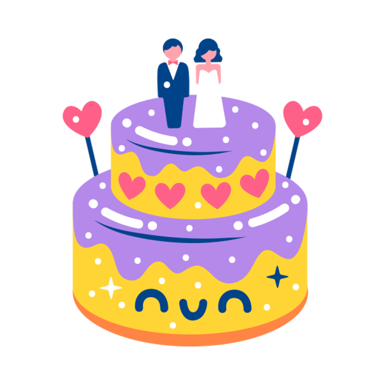 a wedding cake with a couple on top