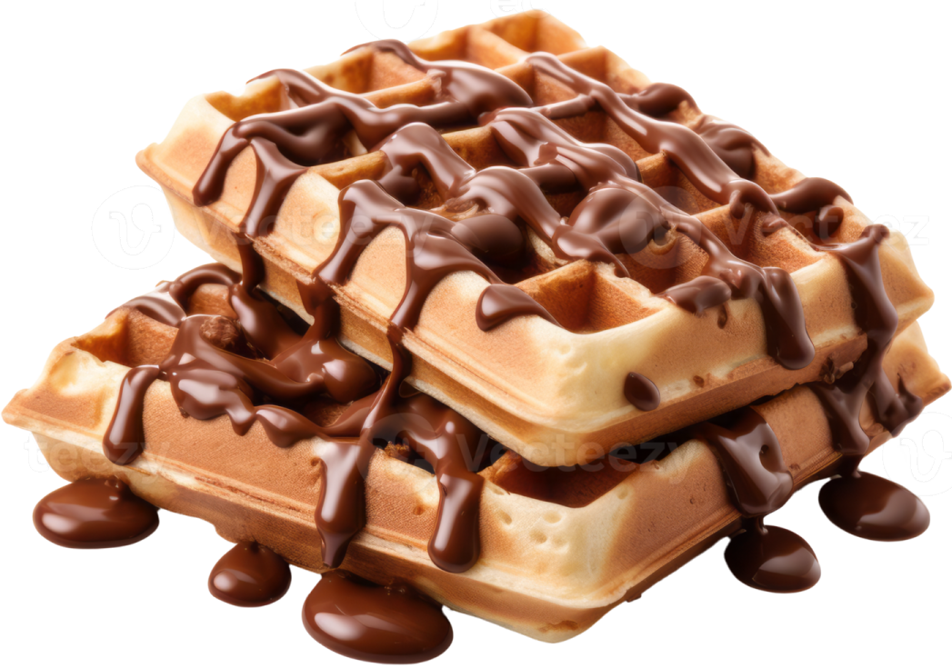 a pile of was with chocolate on top