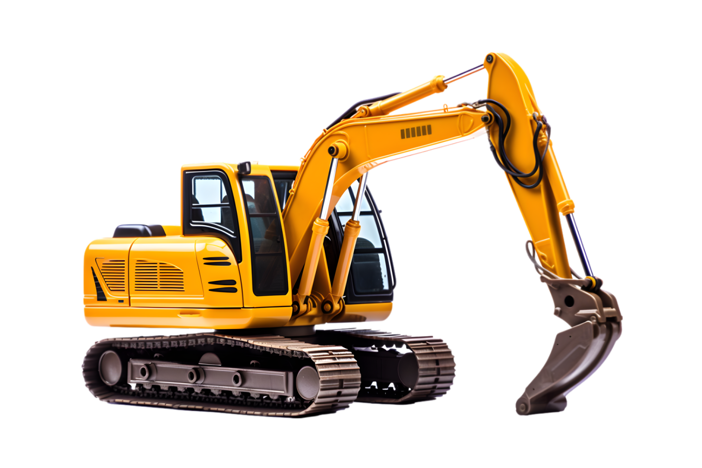 a yellow construction vehicle with a white background