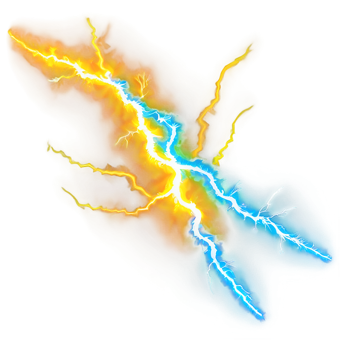a lightning bolt on a white background