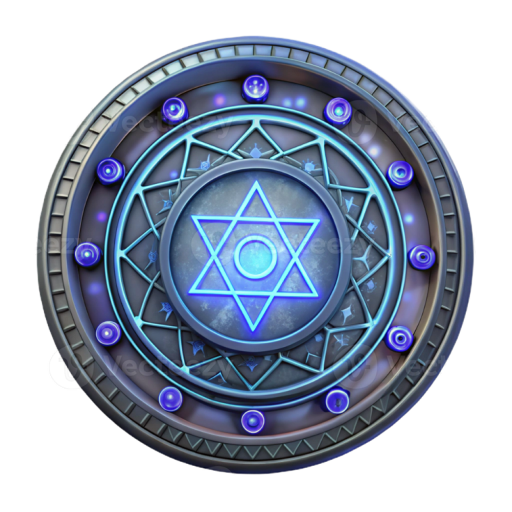 an image of a circle with the star of david on it