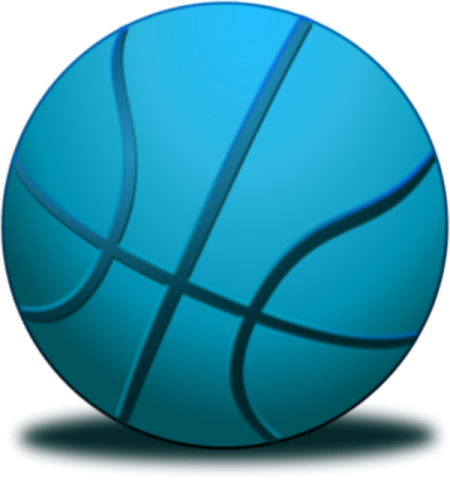 a blue basketball ball on a white background