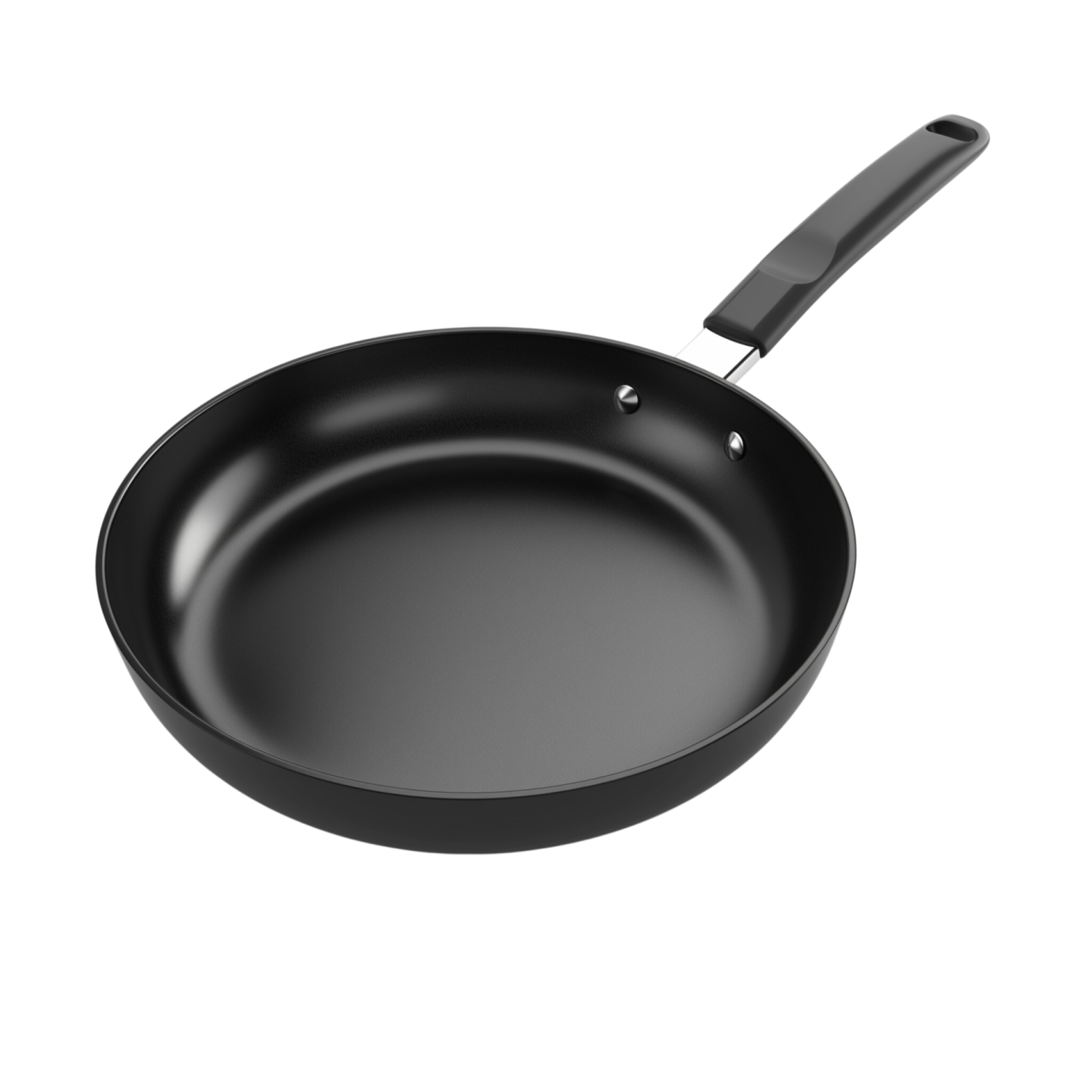 a black frying pan on a white background