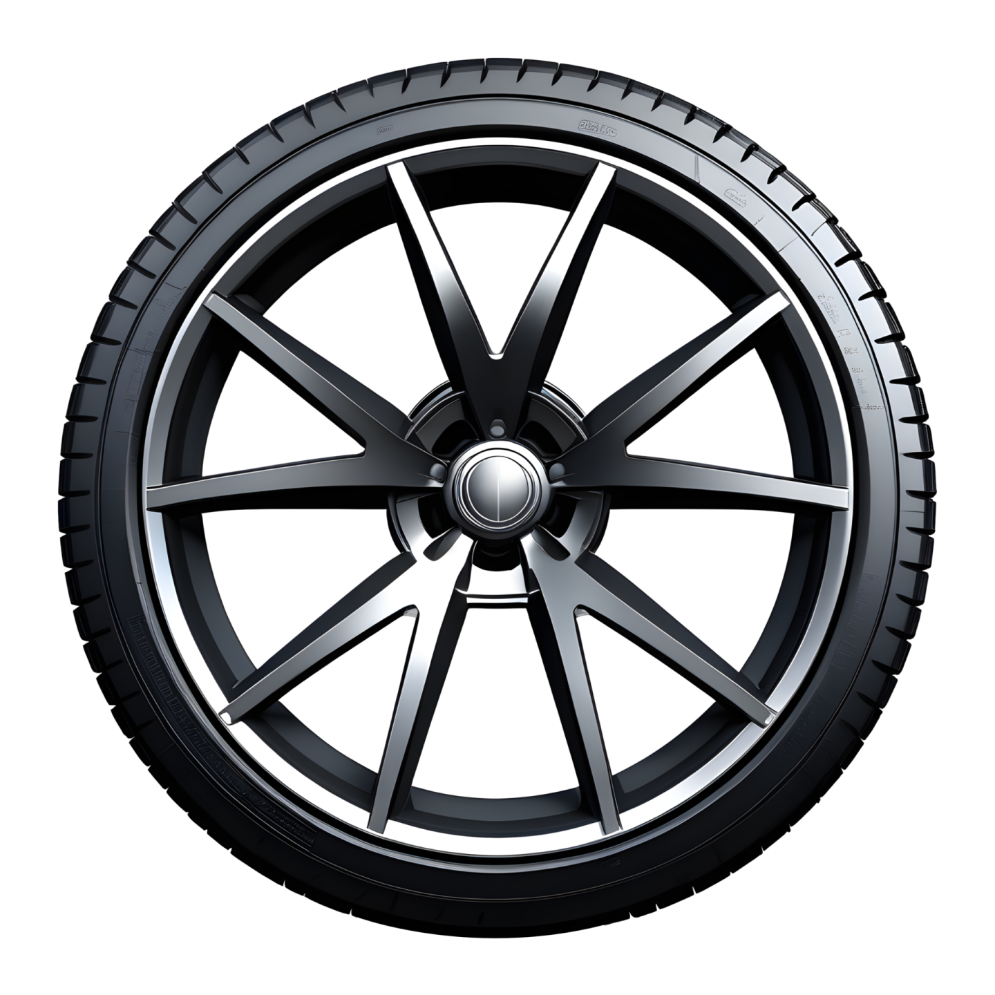 a black wheel on a white background