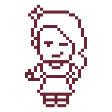 a pixeled image of a man in a white shirt