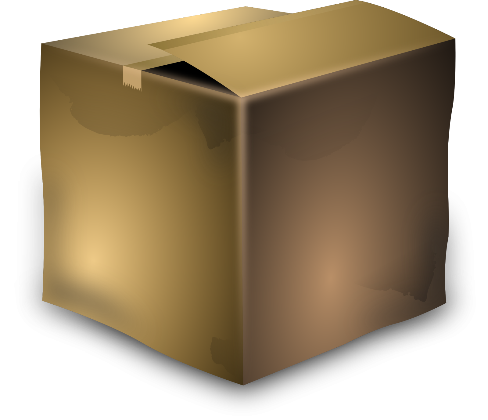 a brown cardboard box on a white background