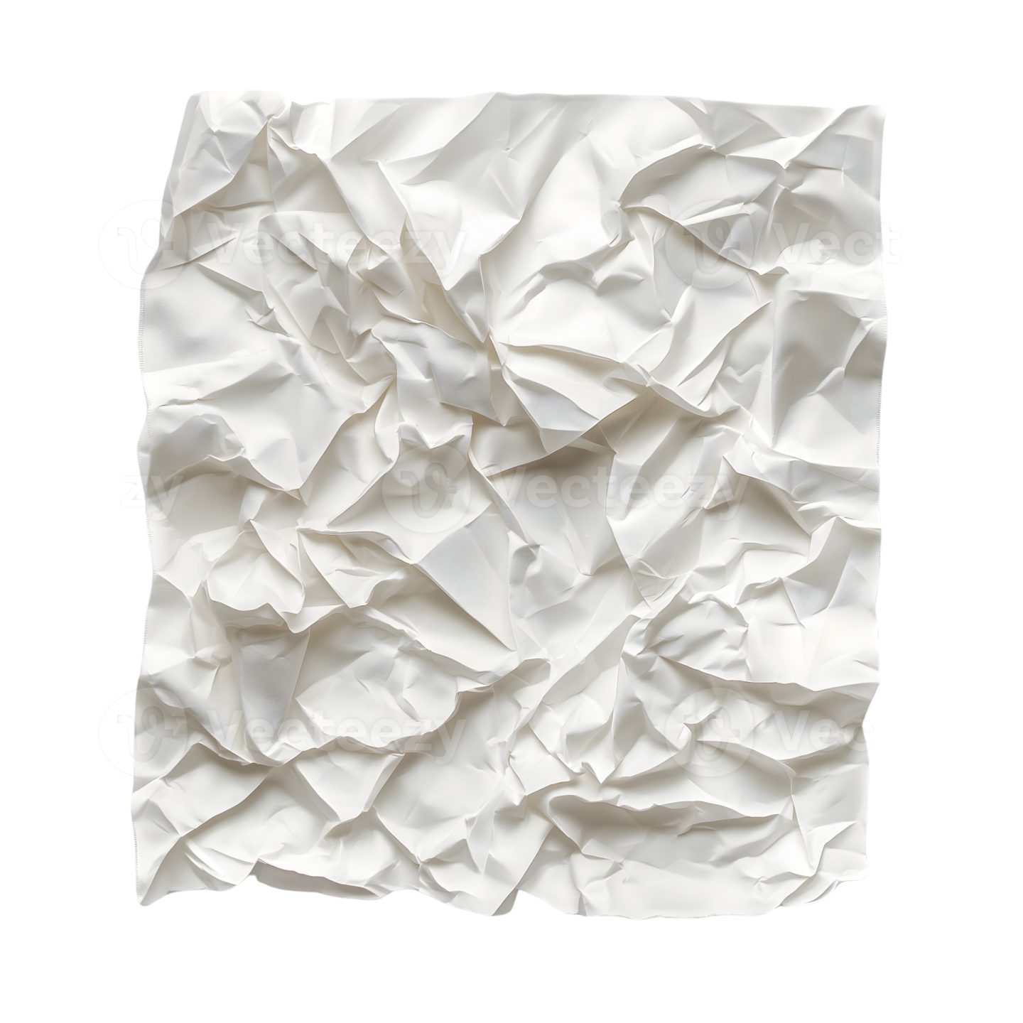 a piece of crumpled paper on a white background