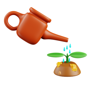 a watering pot with water coming out of it