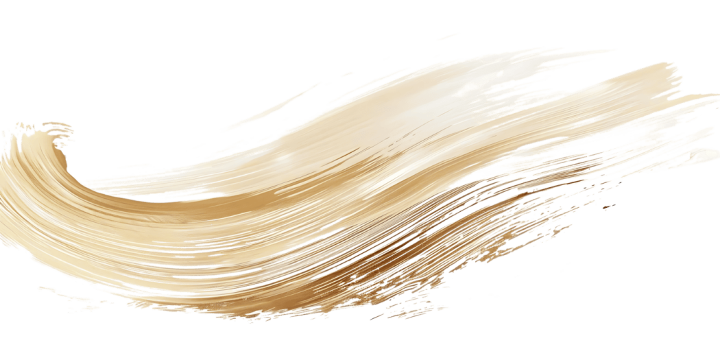 a gold brush stroke on a white background