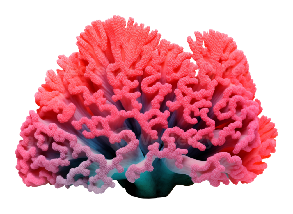 a pink coral on a white background