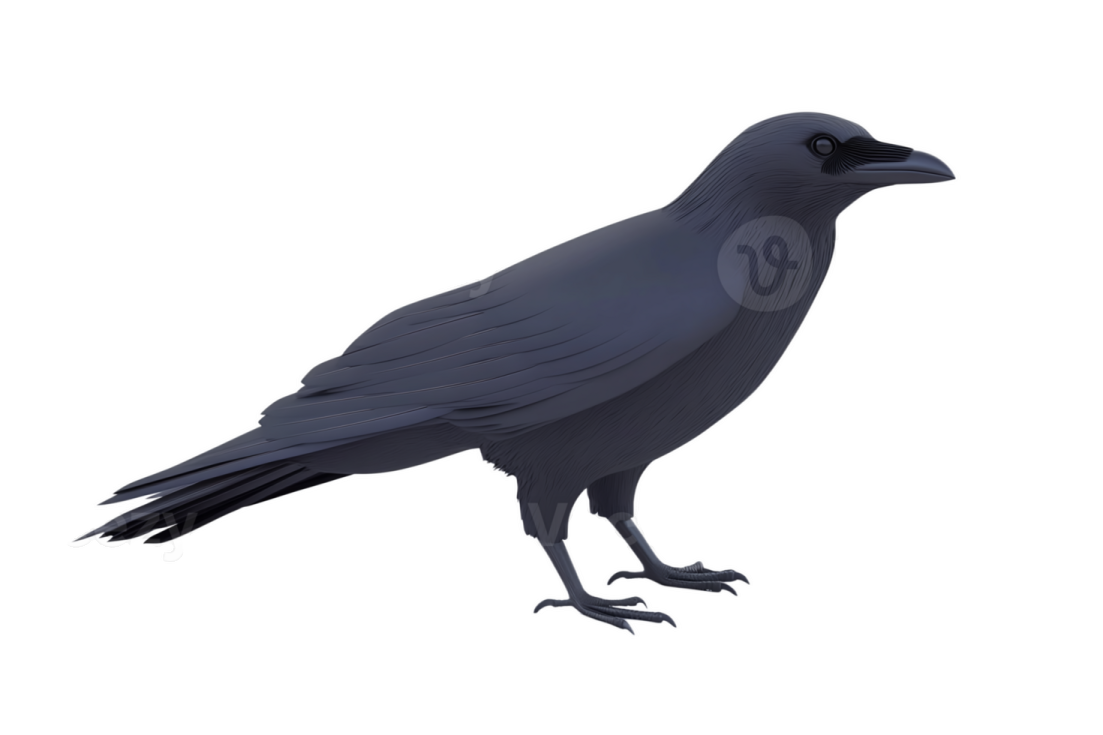 a 3d rendering of a raven bird