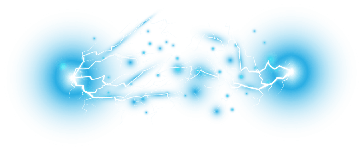 a blue and white background with lightnings