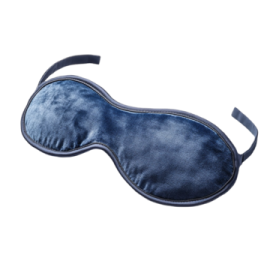 a blue eye mask on a white background