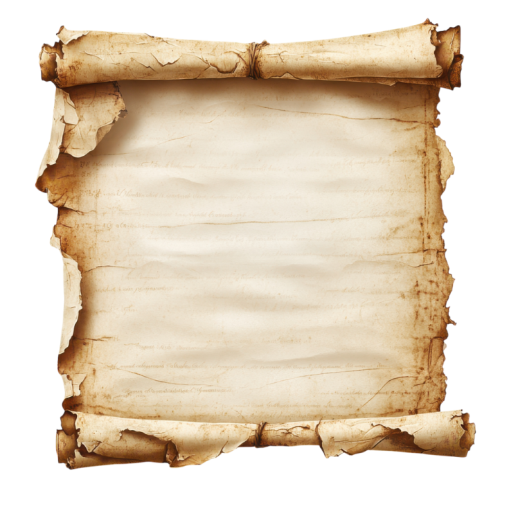a piece of old paper on a white background