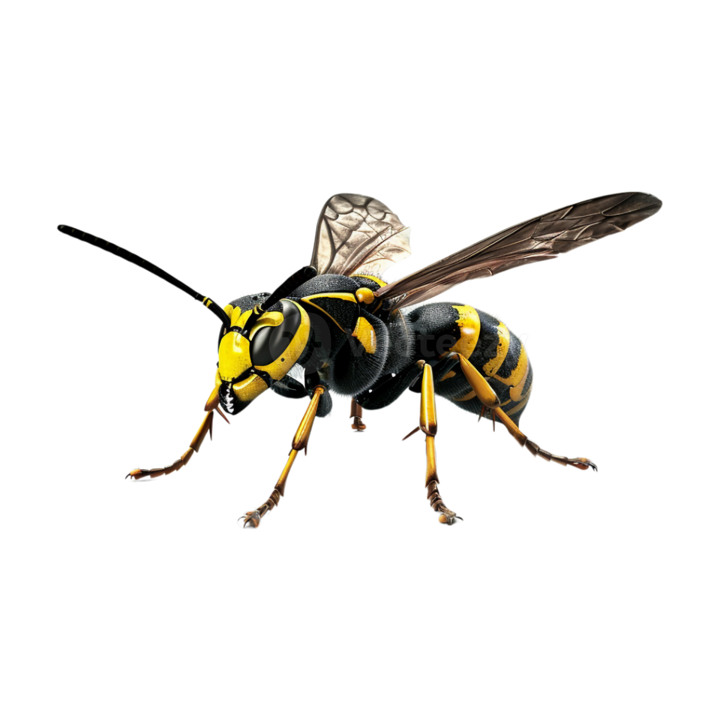 a bee on a white background