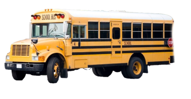 a yellow school bus on a white background