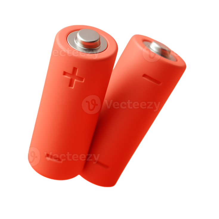 two batteries on a white background
