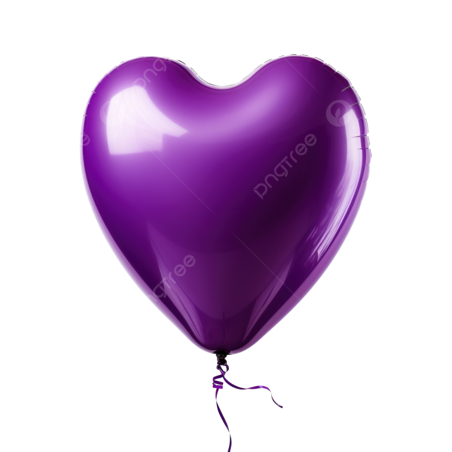 a purple heart shaped balloon