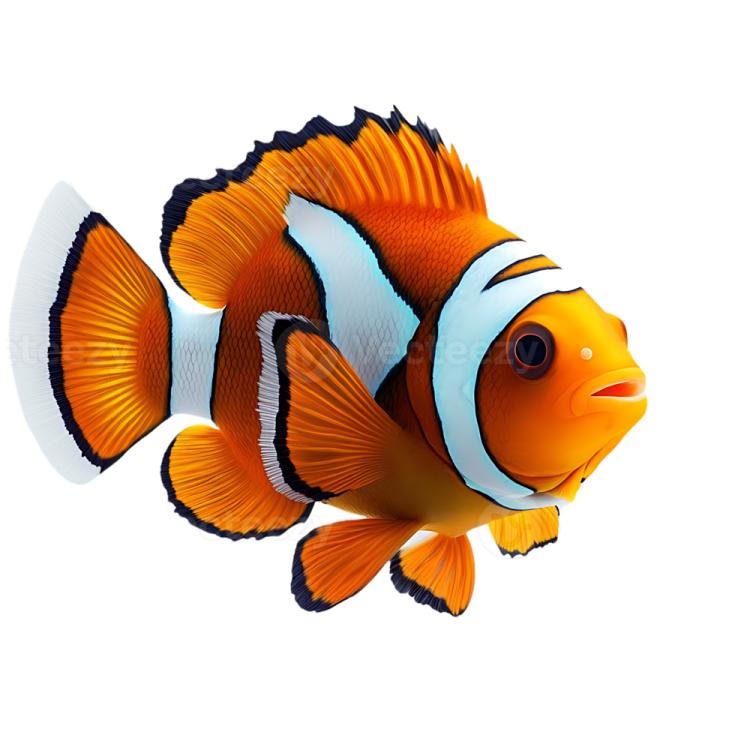 a clown fish on a white background