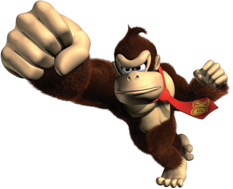 a cartoon monkey with a red tie on his neck