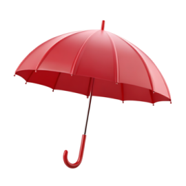 a red umbrella on a white background