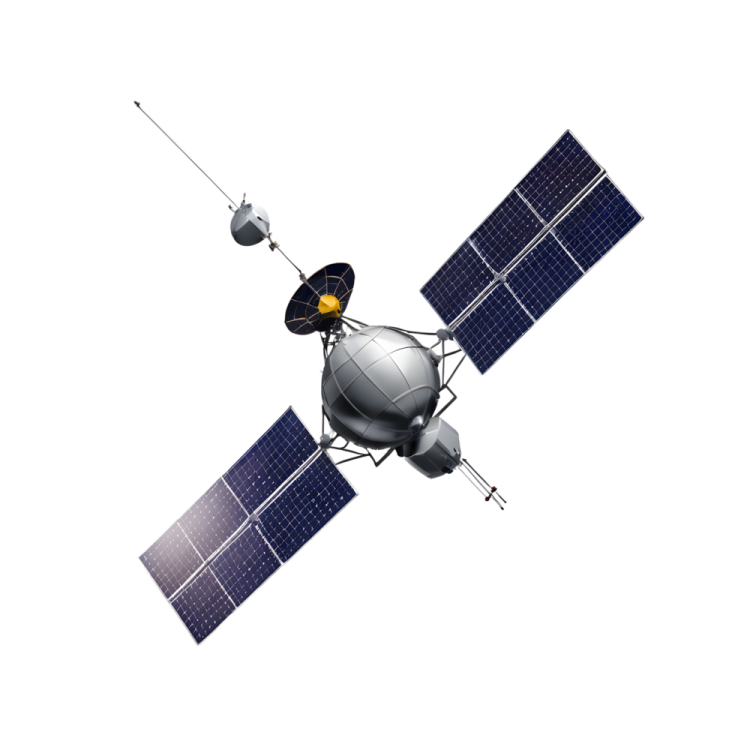 An artist's rendering of a satellite system