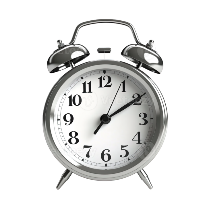 an alarm clock on a white background