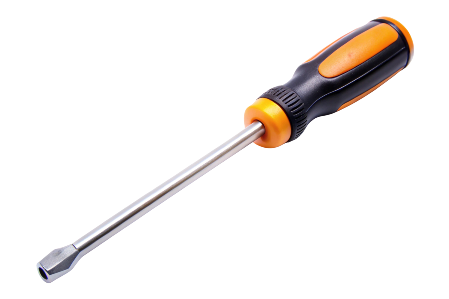 an orange and black screwdrive with a white background