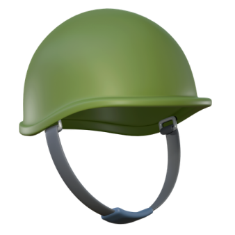 a green helmet on a white background